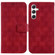 Double 8-shaped Embossed Leather Phone Case for Samsung Galaxy S24+ 5G - Red