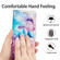 Painted Marble Pattern Leather Phone Case for iPhone 15 - Pink Purple