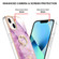 Electroplating Marble Pattern IMD TPU Shockproof Case with Ring Holder for iPhone 15 - Purple 001