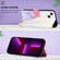 PT003 Marble Pattern Flip Leather Phone Case for iPhone 15 - White Purple LS006