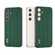 ABEEL Genuine Leather Luxury Black Edge Phone Case for Samsung Galaxy S24 5G - Night Green