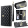 Zipper Multi-Card Wallet Rhombic Leather Phone Case for Samsung Galaxy S24 5G - Black