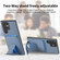 Carbon Fiber Card Bag Fold Stand Phone Case for Samsung Galaxy S24 5G - Blue