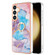 Electroplating Pattern IMD TPU Shockproof Case with Rhinestone Ring Holder for Samsung Galaxy S24 5G - Milky Way Blue Marble