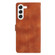 Flower Butterfly Embossing Pattern Leather Phone Case for Samsung Galaxy S24 5G - Brown