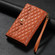 Zipper Multi-Card Wallet Rhombic Leather Phone Case for Samsung Galaxy S24 5G - Brown