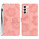 Flower Embossing Pattern Leather Phone Case for Samsung Galaxy S24 5G - Pink