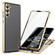 HD Full Cover Magnetic Metal Tempered Glass Phone Case for Samsung Galaxy S24 5G - Gold