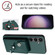Organ Card Bag Ring Holder PU Phone Case for Samsung Galaxy S24 5G - Green