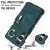 Retro Ring and Zipper RFID Card Slot Phone Case for Samsung Galaxy S24 5G - Green