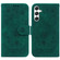 Butterfly Rose Embossed Leather Phone Case for Samsung Galaxy S24 5G - Green