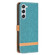 Color Block Denim Texture Leather Phone Case for Samsung Galaxy S24 5G - Green