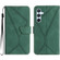 Stitching Embossed Leather Phone Case for Samsung Galaxy S24 5G - Green