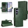 Symmetrical Triangle Leather Phone Case for Samsung Galaxy S24 5G - Green