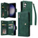 Rivet Buckle 9 Cards 3-Fold Wallet Leather Phone Case for Samsung Galaxy S24 5G - Green