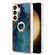 Electroplating Marble Dual-side IMD Phone Case with Ring for Samsung Galaxy S24 5G - Green 017