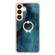 Electroplating Marble Dual-side IMD Phone Case with Ring for Samsung Galaxy S24 5G - Green 017