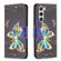 Colored Drawing Pattern Leather Phone Case for Samsung Galaxy S24 5G - Big Butterfly