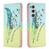 Colored Drawing Pattern Leather Phone Case for Samsung Galaxy S24 5G - Feather