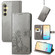 Four-leaf Clasp Embossed Buckle Leather Phone Case for Samsung Galaxy S24 5G - Gray