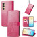 Four-leaf Clasp Embossed Buckle Leather Phone Case for Samsung Galaxy S24 5G - Magenta