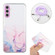 Hollow Marble Pattern TPU Shockproof Phone Case with Rope for Samsung Galaxy S24 5G - Pink