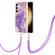Electroplating Marble Dual-side IMD Phone Case with Lanyard for Samsung Galaxy S24 5G - Purple 002
