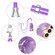 Electroplating Marble Dual-side IMD Phone Case with Lanyard for Samsung Galaxy S24 5G - Purple 002