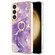 Electroplating Marble IMD TPU Phone Case with Ring Holder for Samsung Galaxy S24 5G - Purple 002