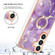 Electroplating Marble IMD TPU Phone Case with Ring Holder for Samsung Galaxy S24 5G - Purple 002
