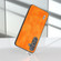ABEEL Dual Color Lichi Texture PU Phone Case for Samsung Galaxy S24 5G - Orange