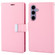 GOOSPERY RICH DIARY Crazy Horse Texture Leather Phone Case for Samsung Galaxy S24 5G - Pink
