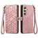 Geometric Zipper Wallet Side Buckle Leather Phone Case for Samsung Galaxy S24 5G - Pink