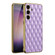 GKK Rhombus Pattern Electroplating Plain PU Phone Case for Samsung Galaxy S24 5G - Purple