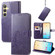 Four-leaf Clasp Embossed Buckle Leather Phone Case for Samsung Galaxy S24 5G - Purple