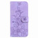 Lily Embossed Leather Phone Case for Samsung Galaxy S24 5G - Purple