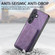 Retro Leather Card Bag Magnetic Phone Case for Samsung Galaxy S24 5G - Purple