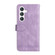 Skin Feel Life Tree Metal Button Leather Phone Case for Samsung Galaxy S24 5G - Purple