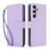 Multi-Card Wallet RFID Leather Phone Case for Samsung Galaxy S24 5G - Light Purple