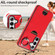 Calf Texture Card Slot Ring Holder Phone Case for Samsung Galaxy S24 5G - Red