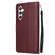 3-Card Slots Multifunctional Leather Phone Case for Samsung Galaxy S24 5G - Wine Red