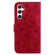 Lily Embossed Leather Phone Case for Samsung Galaxy S24 5G - Red