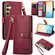 Love Zipper Lanyard Leather Phone Case for Samsung Galaxy S24 5G - Red