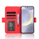 Skin Feel Calf Texture Card Slots Leather Phone Case for Samsung Galaxy S24 5G - Red
