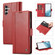 LC.IMEEKE Skin-friendly Card Slots Leather Phone Case for Samsung Galaxy S24 5G - Red