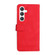 Skin Feel Life Tree Metal Button Leather Phone Case for Samsung Galaxy S24 5G - Red