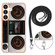 Electroplating Dual-side IMD Phone Case with Lanyard for Samsung Galaxy S24 5G - Retro Radio