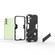 Punk Armor 2 in 1 PC + TPU Shockproof Phone Case with Invisible Holder for Samsung Galaxy A15 - Black
