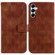 Double 8-shaped Embossed Leather Phone Case for Samsung Galaxy A15 - Brown