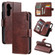 Tri-Fold 9-Card Wallets Leather Phone Case for Samsung Galaxy A15 - Brown